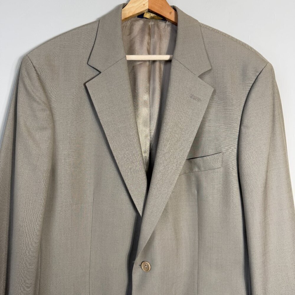 Brooks Brothers 346 Wool Sport Coat Dinner Jacket Blazer Men's 42L Tan Stretch - Picture 5 of 14